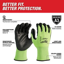 Milwaukee Men's Dipped Gloves Hi-Vis Yellow M 1 pair