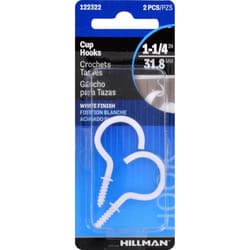 HILLMAN White Cup/Picture Hook 1 lb 2 pc