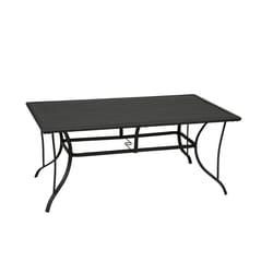 Living Accents Roscoe Black Rectangular Steel Slat Top Dining Table
