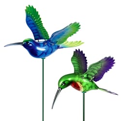 Exhart WindyWings Assorted Plastic 15.5 in. H Hummingbird Planter Stake