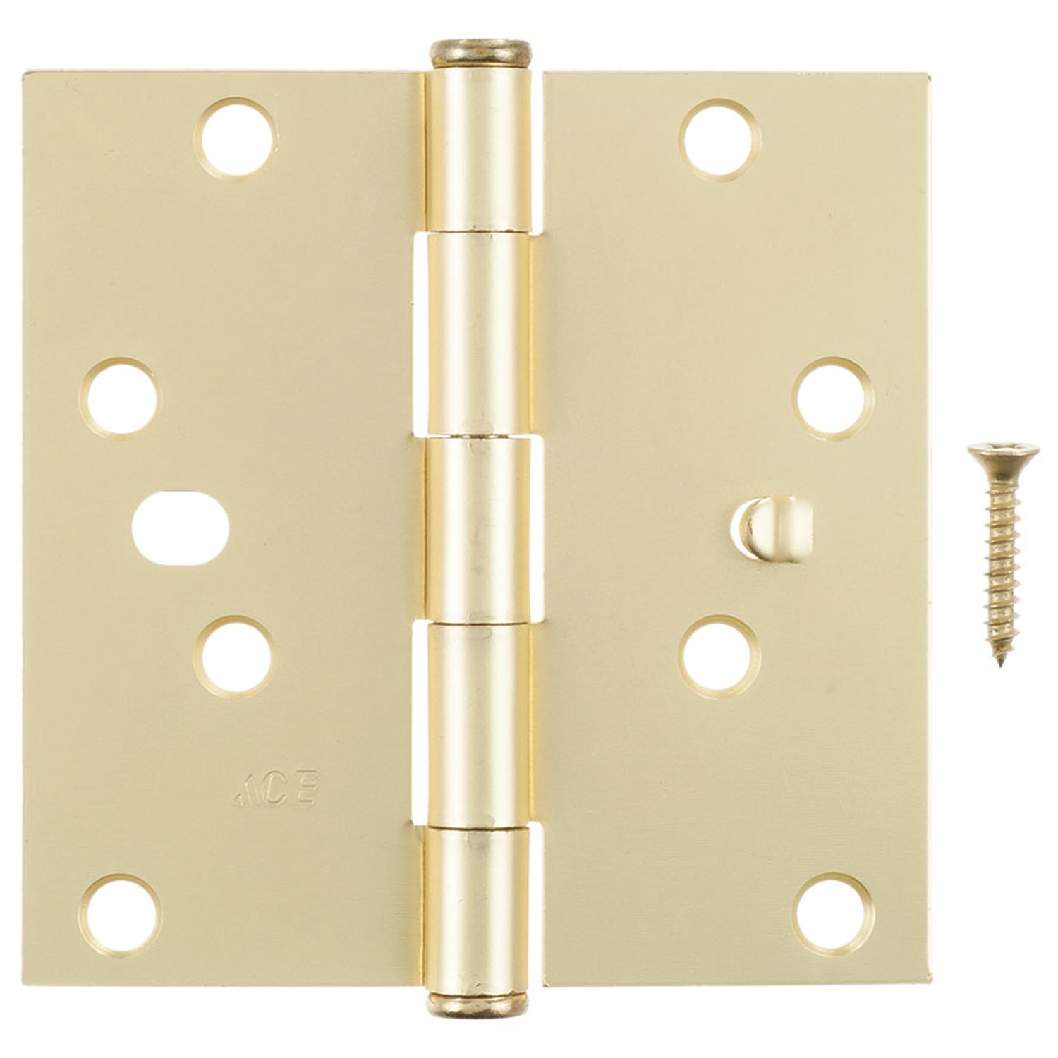 Ace 4 in. L Satin Brass Residential Door Hinge 3 pk - 01-3550-423 - Hardware Accessories  sku 01-3550-423