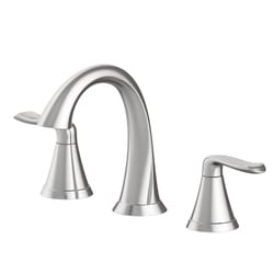 OakBrook Chloe Brushed Nickel Contemporary Widespread Bathroom Sink Faucet 8 in.