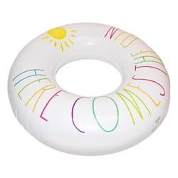 CocoNut Float Rae Dunn White PVC/Vinyl Inflatable Here Comes The Sun Floating Tube