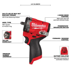 Milwaukee M12 FUEL M12 3/8 in. Cordless Brushless High Torque Impact Wrench Tool Only