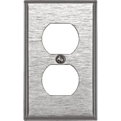 Leviton Silver 1 gang Stainless Steel Duplex Wall Plate 1 pk