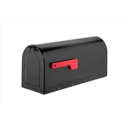 Architectural Mailboxes MB1 Contemporary Galvanized Steel Post Mount Black Mailbox And Post