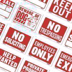 Bazic Products English White Novelty Sign 9 in. H X 12 in. W