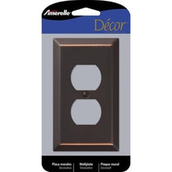 Amerelle Century Aged Bronze 1 gang Stamped Steel Duplex Wall Plate 1 pk