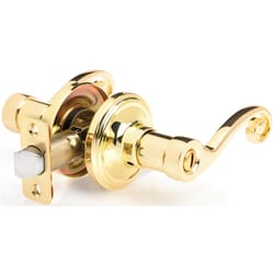 Ace Scroll Polished Brass Privacy Lockset 1-3/4 in.