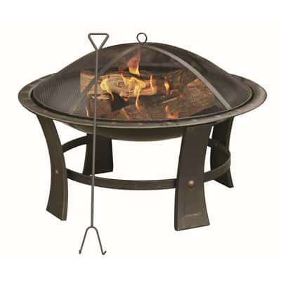 Living Accents Round Wood Fire Pit 19, Garden Treasures Living Fire Pit Replacement Parts