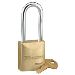 Master Lock ProSeries 5.3 in. H X 2.5 in. W X 1.04 in. L Brass 5-Pin Cylinder Weather-Resistant Padl