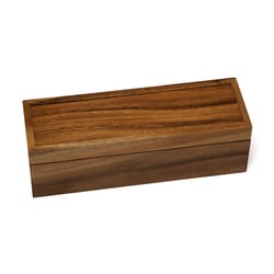 Lipper International Brown Acacia Wood Sectioned Tea Box