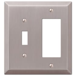 Amerelle Century Brushed Nickel 2 gang Stamped Steel Toggle Wall Plate 1 pk