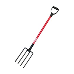 Bully Tools 4 Tine Steel Spading Fork 34 in. Fiberglass Handle