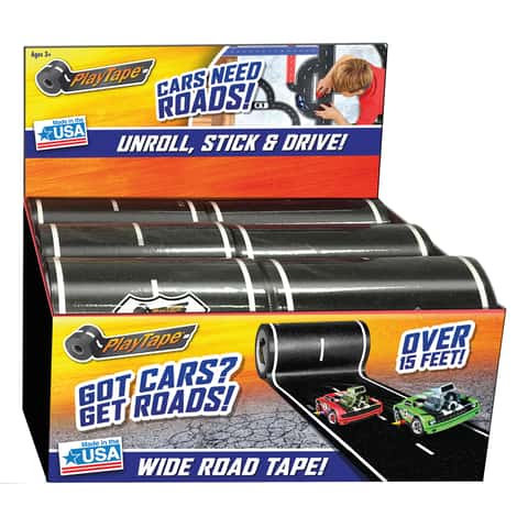  PlayTape - Neighborhood Road Tape For Toy Cars - Sticks To  Flat Surfaces