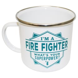 Top Guy Fire Fighter 14 oz Multicolored Steel Enamel Coated Mug 1 pk