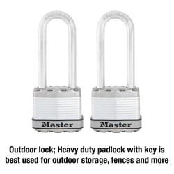 Master Lock Magnum 1-9/16 in. H X 11/16 in. W X 1-3/4 in. L Steel Dual Ball Bearing Locking Weather-