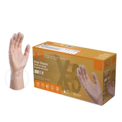 X3 Vinyl Disposable Gloves X-Large Clear Powder Free 100 pk
