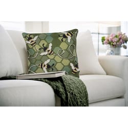 Liora Manne Green Marina Olefin Throw Pillow 18 in. H X 7 in. W X 18 in. L