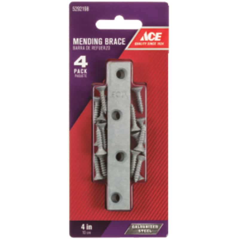 Ace 4 in. H x 0.625 in. W x .73 in. L Galvanized Steel Mending Brace
