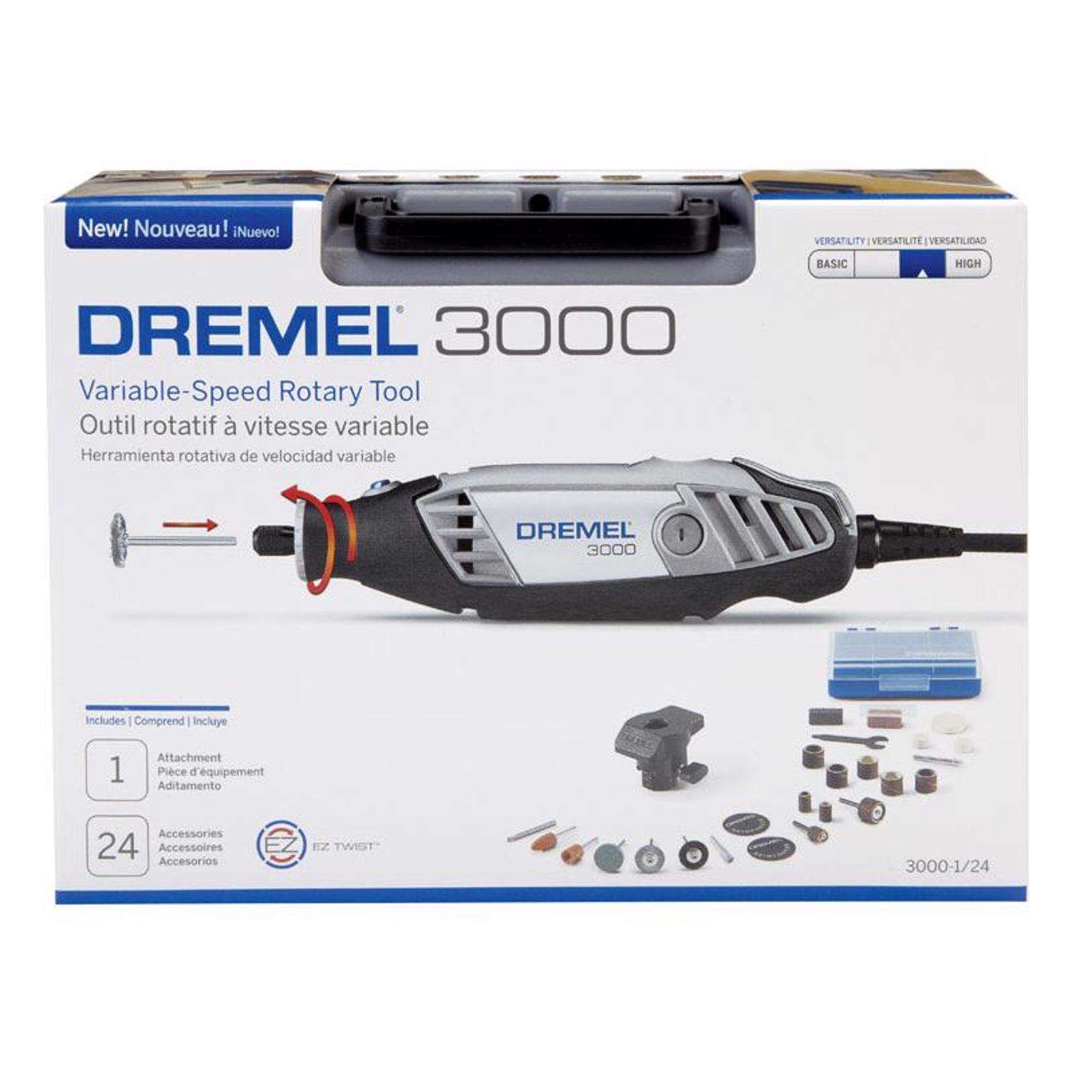 Dremel 3000 Series 1.2 Amp Variable Speed Corded Rotary Tool Kit With 24 Accessories