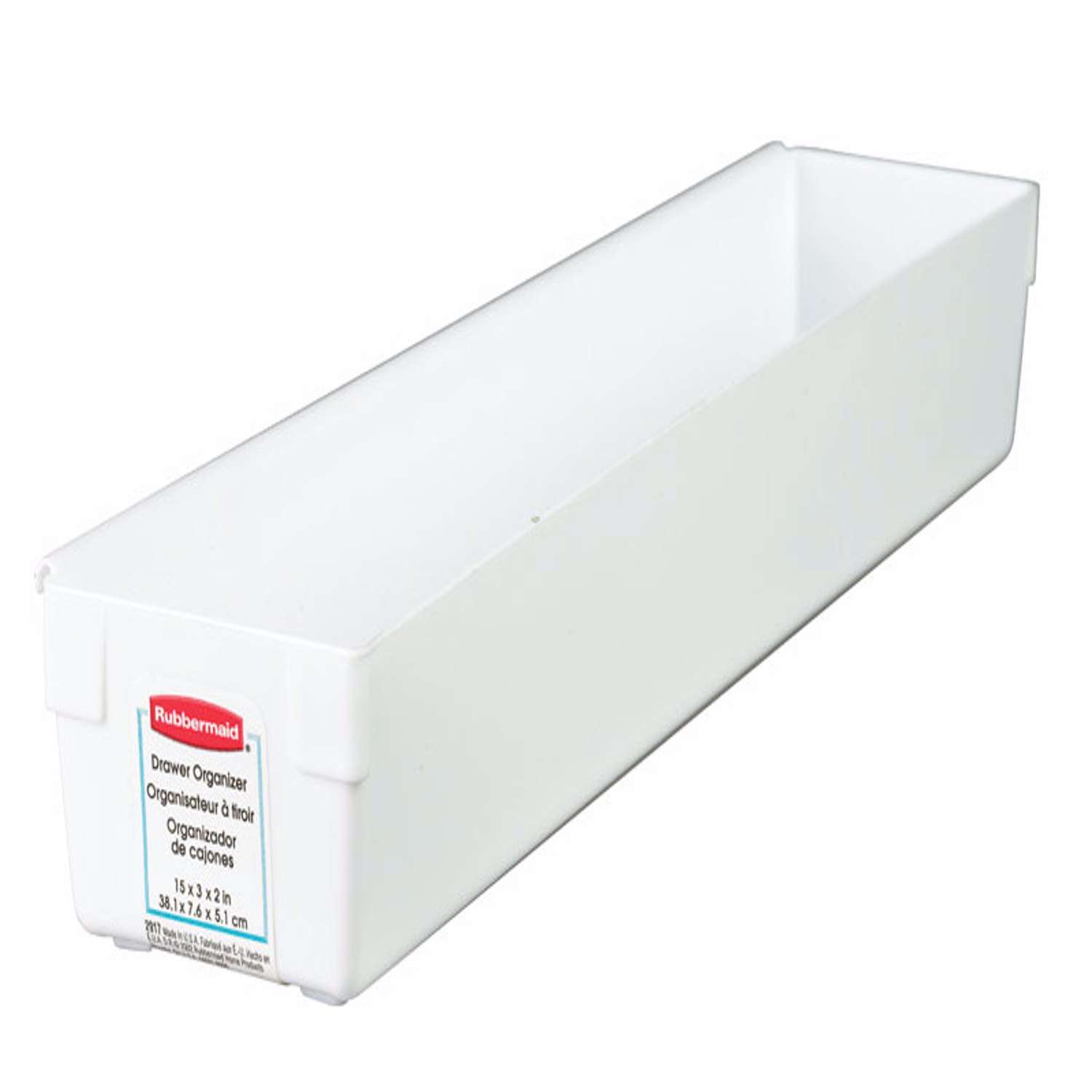 Pack of 12 Rubbermaid 2917-RD WHT White Plastic Drawer Organizer 15 L in. 