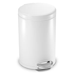 Simplehuman 4.5 L White Stainless Steel Step On Trash Can