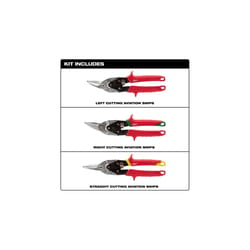 Milwaukee 10 in. Steel Aviation Snips Set 22 Ga. 3 pk