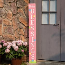 Glitzhome Easter Blessings Porch Sign MDF/Solid Wood 1 pc