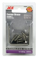 Ace 1-1/2 in. H X 2.75 in. W X 1-1/2 in. D Stainless Steel Inside L Corner Brace