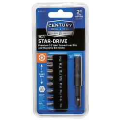 Century Drill & Tool Star Assorted X 1 in. L Bit and Holder Set S2 Tool Steel 9 pc