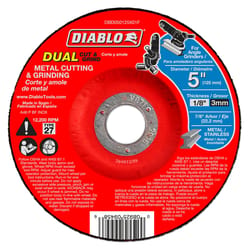 Diablo 5 in. D X 7/8 in. Aluminum Oxide Metal Dual Cut and Grind Disc 1 pc