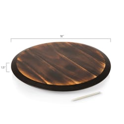 Toscana Lazy Susan Brown Acacia Wood Round Serve Tray 1 pc