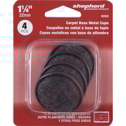 Shepherd Hardware Metal Furniture Cup Brown Round 1-1/4 in. W X 1-1/4 in. L 4 pk