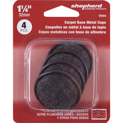 Shepherd Hardware Metal Furniture Cup Brown Round 1-1/4 in. W X 1-1/4 in. L 4 pk