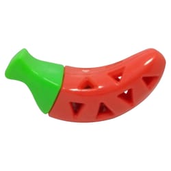 Steel Dog Slow Treater Green/Red Chili Pepper Treat Holding Toy Small Sizes 1 pk