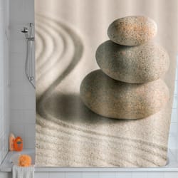 Wenko 79 in. H X 71 in. W Sand and Stone Shower Curtain W/Hooks Polyester