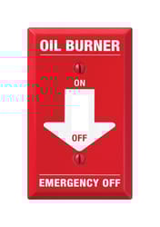 Amerelle Pro Oil Burner Red/White 1 gang Stamped Steel Toggle Oil Burner Wall Plate 1 pk