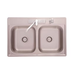 Franke Kindred Stainless Steel Top Mount 33 in. W X 22 in. L Two Bowls Kitchen Sink
