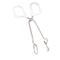 Fox Run Silver/White Steel Tongs