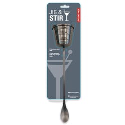 Kikkerland Design Jig and Stir 1.5 oz Silver Stainless Steel Measure & Mix Stirrer