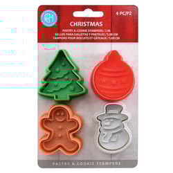 R&M International Multicolored Metal/Plastic Cookie Stamp