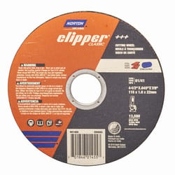 Norton Clipper 4-1/2 in. D X 7/8 in. Aluminum Oxide Classic Cut-Off Wheel 1 pk