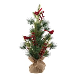 Glitzhome Multicolored Christmas Cardinal Tree Table Decor 20 in.