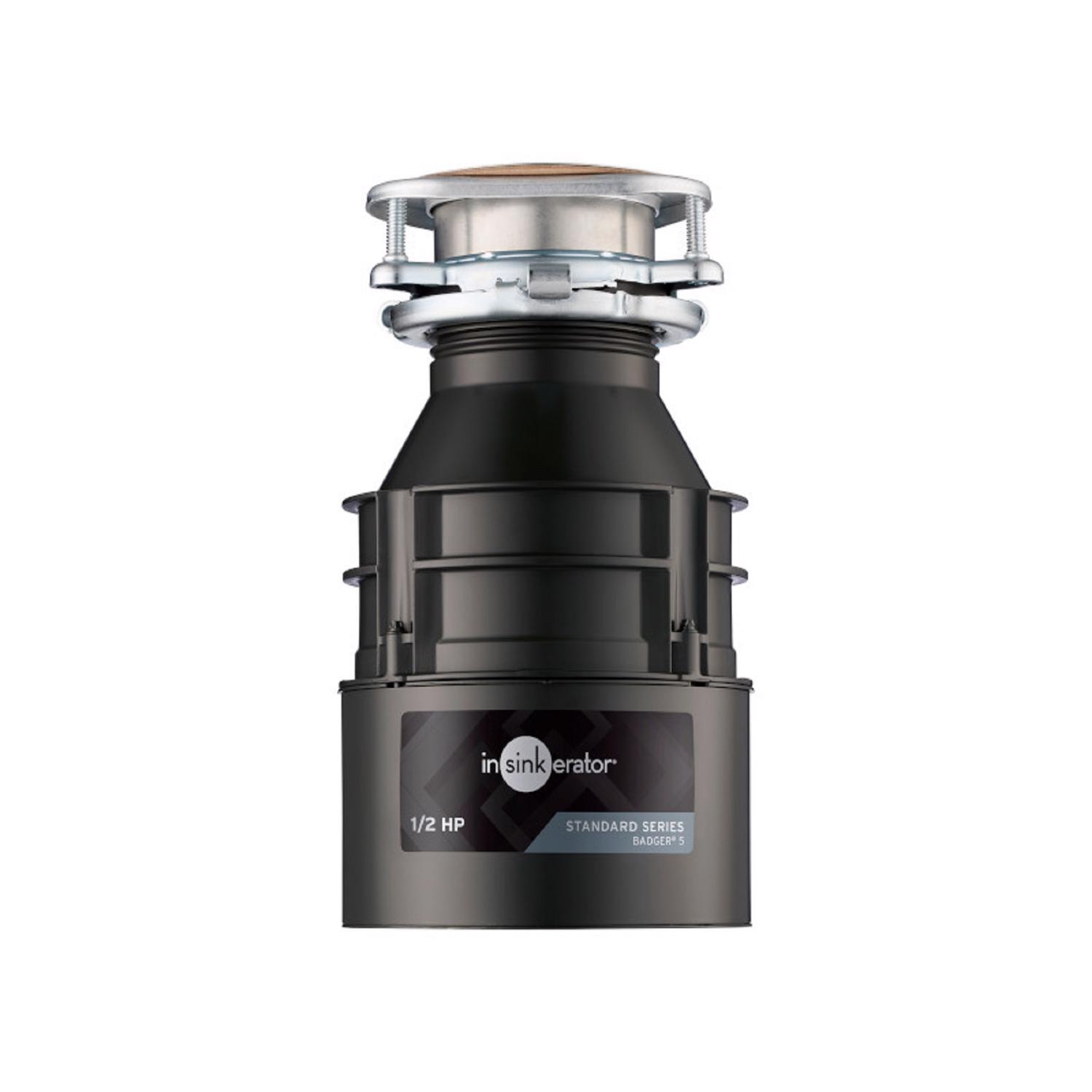 insinkerator badger 5 cord 1/2 hp continuous feed garbage disposal with power cord