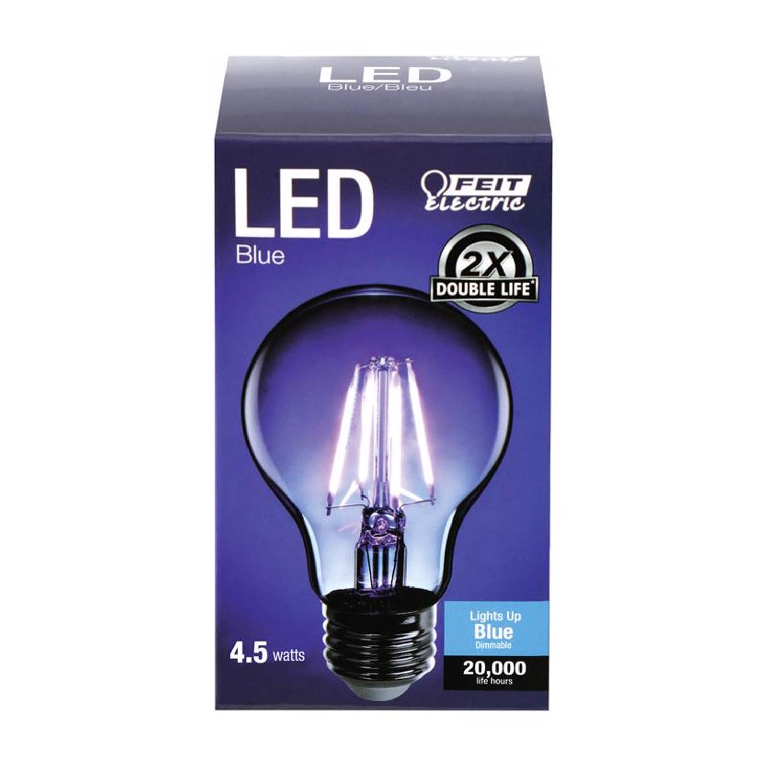 Photos - Light Bulb Feit A19 E26  Filament LED Bulb Blue 30 Watt Equivalence 1 pk A19/(Medium)