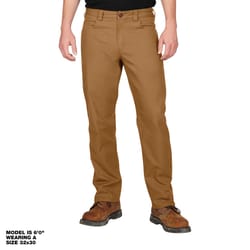 Milwaukee Men's Cotton/Polyester Heavy Duty Flex Work Pants Brown 32x32 6 pocket 1 pk
