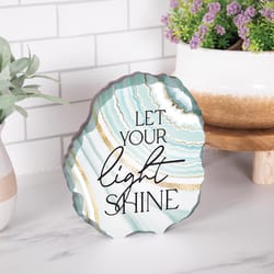 P Graham Dunn 6 in. H X 1 in. W X 7 in. L Multicolored MDF Let Your Light Shine Tabletop Sign