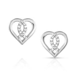 Montana Silversmiths Women's Connected in Faith Crystal Heart Silver Earrings Brass Water Resistant