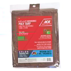 Ace 6 ft. W X 8 ft. L Medium Duty Polyethylene Tarp Brown/Green